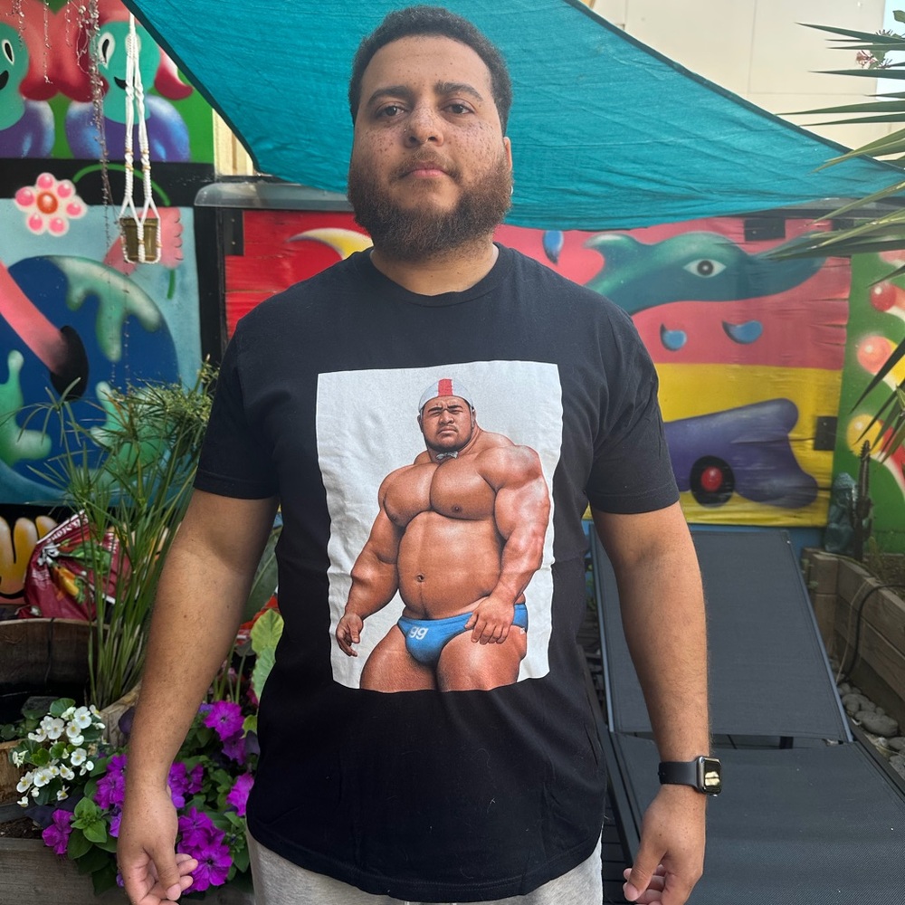 Black Graphic T-Shirt with water polo Print